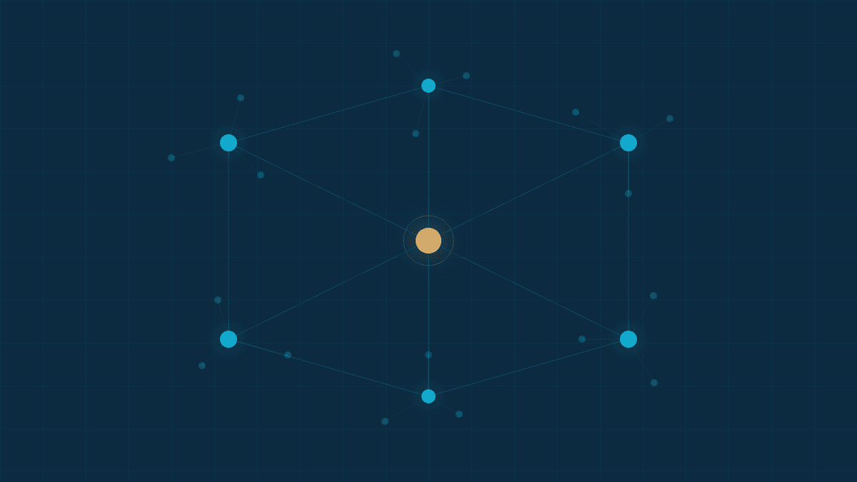 Red visual abstracta que representa la evaluación cruzada de talento para PyMEs mexicanas